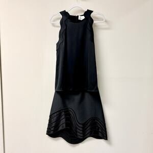 3.1 Phillip Lim Ric Rac Crepe Satin Tank Top & Mini Skirt Set Black Women's 0/00